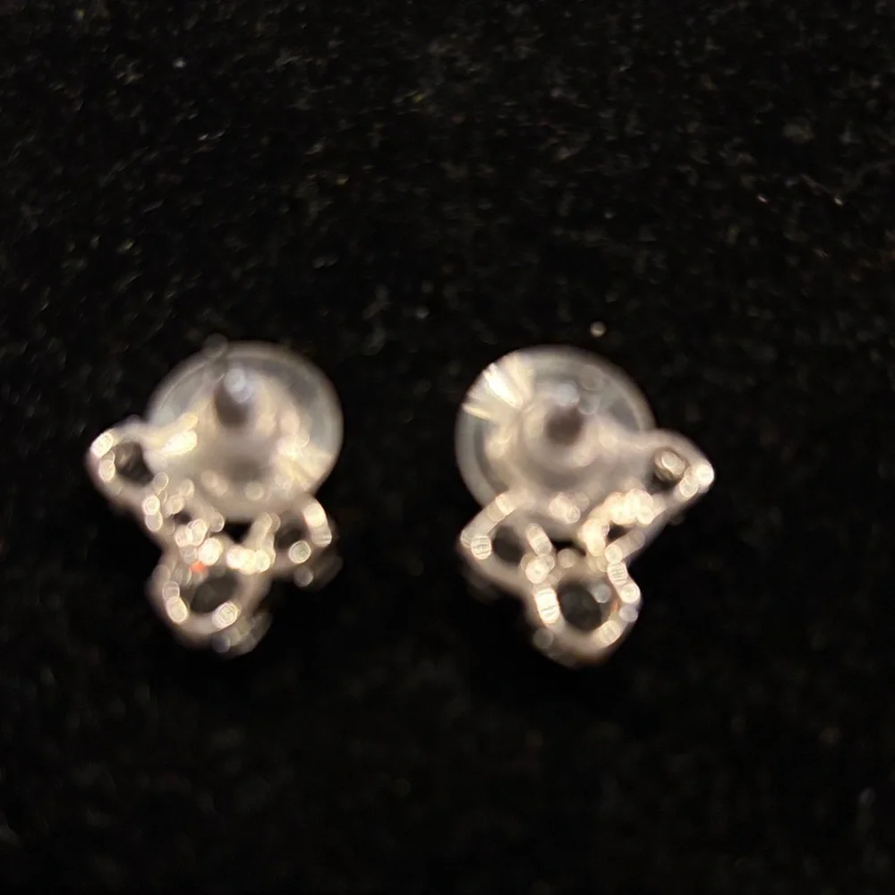Elegant Silver Crystal Stud Earrings
